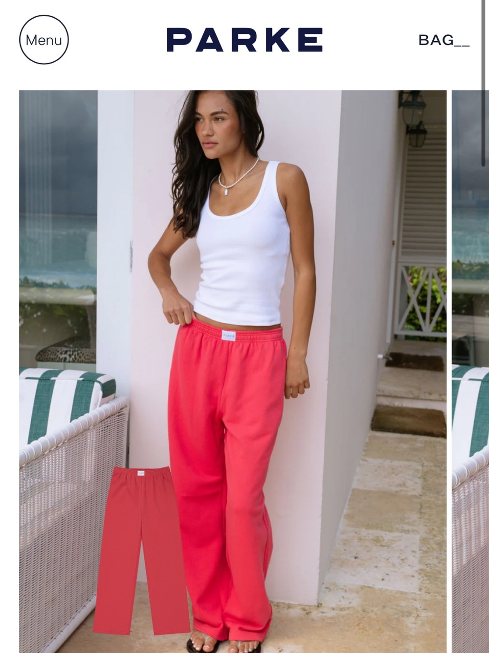 PARKE Wide Leg Heritage Sweatpants in Calypso